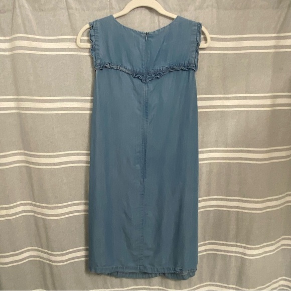 PHILOSOPHY / Chambray Sleeveless Ruffle Dress Size S - Picture 2 of 9